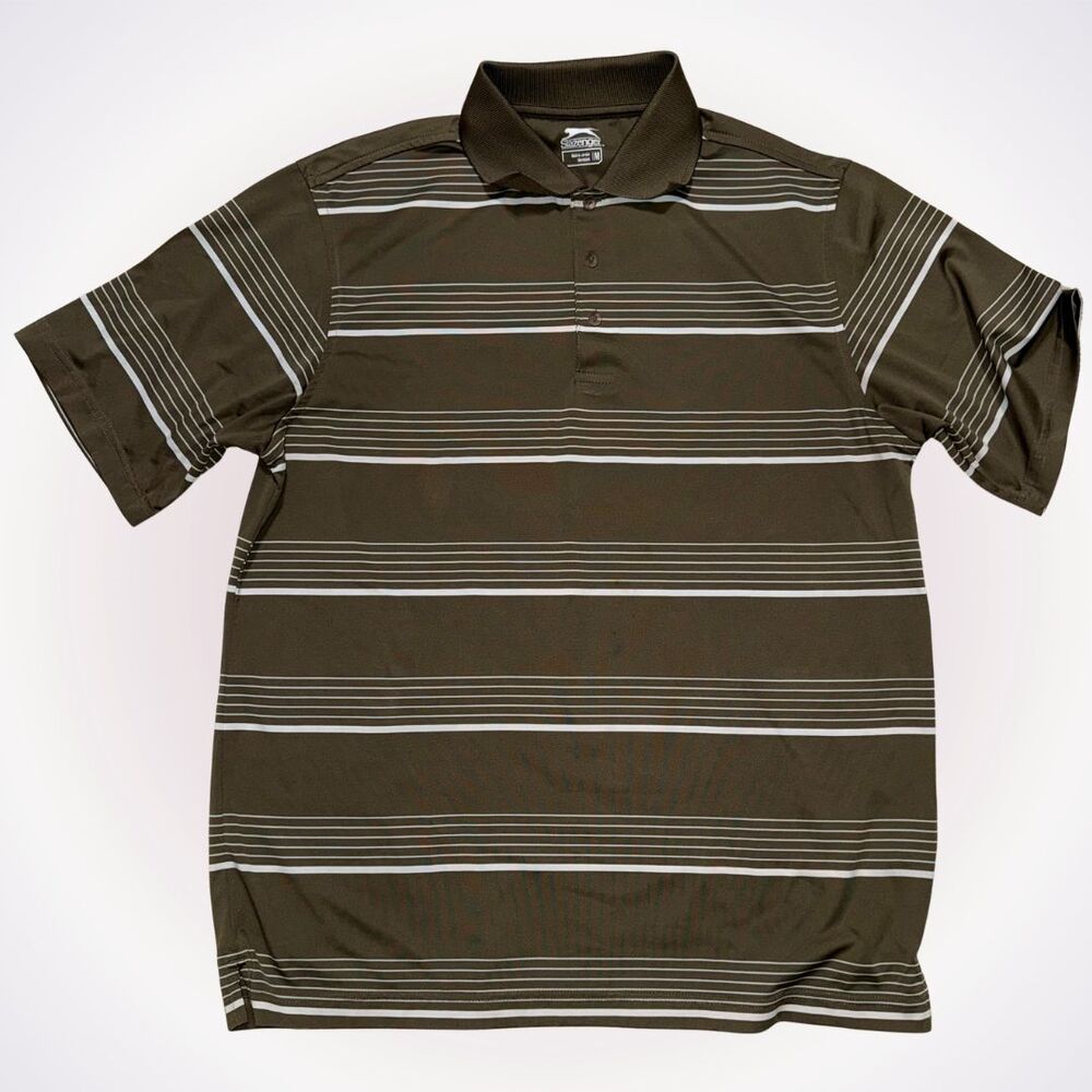 Slazenger Striped Performance Polo | Sz M